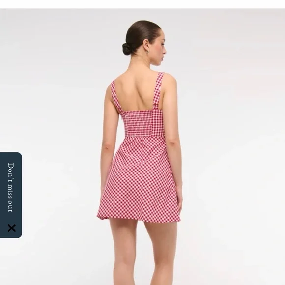 Abercrombie & Fitch Red Gingham Mini Dress XXS - Picture 5 of 6